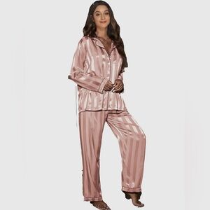 Luxurious Pink Satin Pajama Set